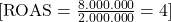  [ \text{ROAS} = \frac{8.000.000}{2.000.000} = 4 ] 